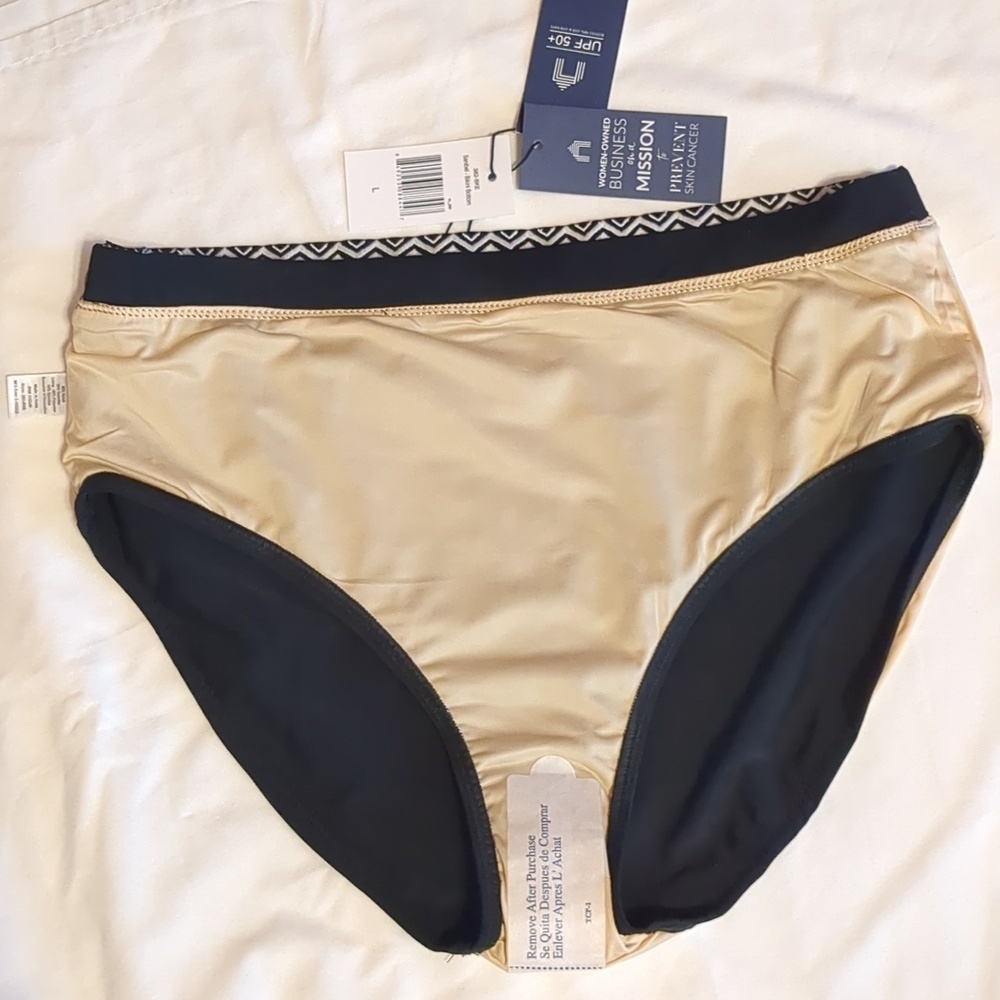 CABANA LIFE Black-White Embroidery Stitching Bikini Size L UPF 50+ NWT - Picture 5 of 6